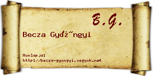 Becza Gyöngyi névjegykártya